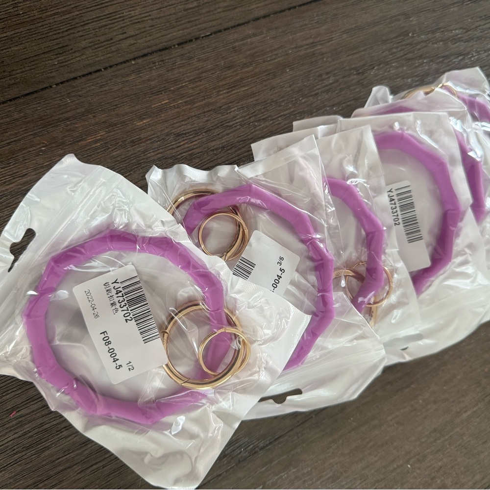 Purple keychain bangle 6pk